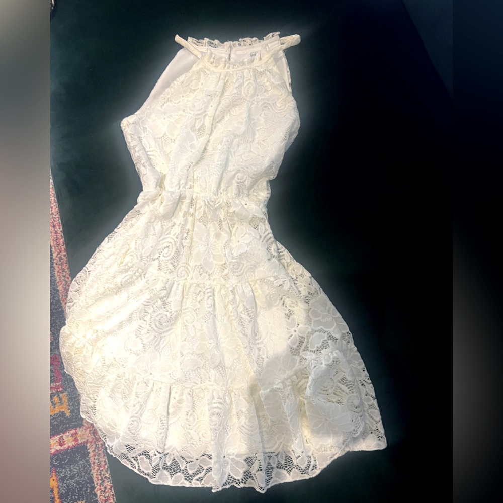 Big kid size 14 cream spring dress